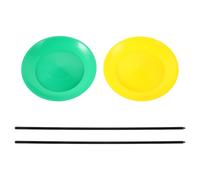 SOIMISS Set de 2 Platos Giratorios para Malabares con Palos Colores Amarillo y Verde Material Resistente Juego de Mazas de Malabarismo Adultos en Espectáculos y Fiestas