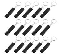SOIMISS Silbatos de Supervivencia de 15 Piezas Doble Tubo de Aleación de Aluminio Negro Silbato de Seguridad para Senderismo y Camping de Emergencia para Rescate al Aire Libre
