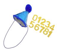 SOIMISS Sombrero De Cumpleaños para Perros Pequeños con Números Reutilizables, Adorno De Fiesta Brillante De Esponja y Poliéster, Decoraciones para Fiestas De Mascotas y Gatos