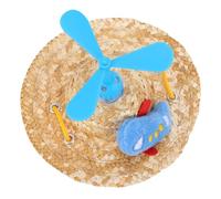 SOIMISS Sombrero de Paja para Mascotas Decoración de Libélula Tejido Transpirable Tamaño Grande Avión Accesorio para Fotos y Protección Solar Adecuado para Gatos y Perros Pequeños