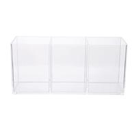 SOIMISS Soporte Acrílico Portalápices y Porta Brochas 1 Unidad Transparente Compacto para Escritorio Organizador Maquillaje Cosméticos 3 Compartimentos