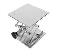 SOIMISS Soporte de Gato Elevador Soporte de Mesa Extensible Manual de Acero Inoxidable 200x200mm Plata, Ajuste de Precisión, para Laboratorio E Investigación Científica