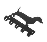 SOIMISS Soporte de Hierro Negro para Llaves y Correas de Perro Gancho de Pared Multiusos Diseño de Perro para Colgar Medallas Deportivas Estante de Entrada Compacto 15X12 CM