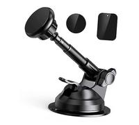 SOIMISS Soporte de Teléfono con Ventosa Soporte Magnético para Coche Instalación Parabrisas o Consola Central Fijación para Móviles y Smartphones Negro