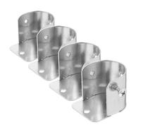 SOIMISS Soporte para Barra de Cortina de Acero Inoxidable Montaje Lateral Resistente Corrosión Compatible Barras Romanas para Instalación Baño Hogar y Oficina 1 Unidad Plateada