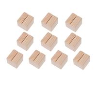 SOIMISS Soporte para Tarjetas Numéricas y Tarjeteros De Madera 3x3 Cm, Base De Madera Natural, Diseño Compacto para Oficina y Eventos, Paquete De 10 Piezas