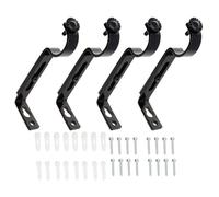 SOIMISS Soportes Ajustables para Barra de Cortina Metálicos Negros, Juego de 4 Piezas para Instalación Lateral en Pared, Soporte Resistente para Barras Extensibles, Accesorios