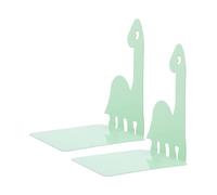 SOIMISS Sujetalibros de Dinosaurios de Hierro Verde Claro 15X125 CM 2 Piezas Soporte Resistente para Libros Infantiles y Organizador de Escritorio para Estudiantes