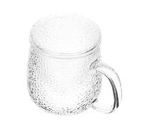 SOIMISS Taza de de Vidrio Borosilicato Transparente con Colador y Tapa para Infusiones para Oficina y Bebidas Calientes
