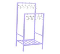 SOIMISS Tendedero para Muñecas Perchas Miniaturas Rack de Ropa para Casa de Muñecas Accesorio Resistente y Funcional para Organizar Vestuario Dormitorio y Balcón Púrpura