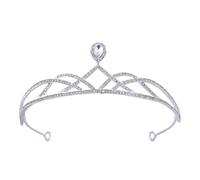 SOIMISS Tiara de Novia de Gemas de Imitación, Corona de Aleación de Zinc y Cristales, Plata, Fácil de Poner, para Boda y Banquete, Tocado Elegante para Novia y Mujer