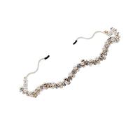 SOIMISS Venda Diademas Finas Pedrería Onduladas Diadema De Perlas Diadema De Boda Blanca Cintas Para El Cabello Para Mujeres Diadema De Novia Delgado Ondulado Ola Perla Artificial