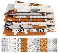 Soimoi 8 Pc Bundle De Puntos De Fate, Perro Imprimir 18"X 22" Patchwork De Brije- Tela 100% Algodon Precortado Gris, Blanca, Marron