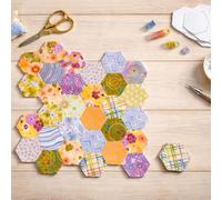 Soimoi Kit de acolchado Hexagon Precortado: 120 hexágonos de tela de algodón + 120 papeles EPP: formas de algodón de 4,4 cm para acolchado con papel inglés, patchwork y colchas de panal.