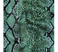 Soimoi Verde seda artificial Tela leopardo y serpiente piel de animal tela estampada de 1 metro 58 Pulgadas de ancho
