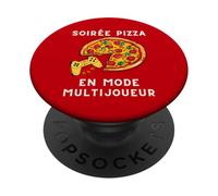 Soirée Pizza en Mode Multijoueur Gamer et Junk Food PopSockets PopGrip Adhesivo