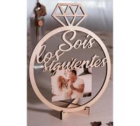 Sois Los Siguientes Boda - Portafotos de Madera Artesanal + Packaging Especial + Tarjeta Agradecimiento. ¡Sorprende a los Siguientes Novios en tu Boda! 20cm x 26cm (Sois Los Siguientes)