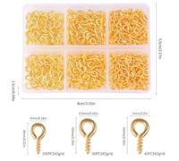 soitzhoc Fabricación de joyas ganchos pequeños de rosca | 400 mini ojales de tornillo, metal cáncamos pequeños | Adecuadas para colgantes artesanales DIY y joyas con abalorios