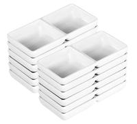 Soja Salsa Inmersión Bochas 12 unids/set de cuencos for salsa de inmersión doble, plato for salsa de soja, plato de plástico de melamina, bandeja for salsa, plato de Fondue dividido for fiestas