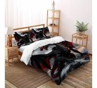 SOJFGSNAJ Black dragón Volador Edredón De Doble Capa tótem Animal Suave Chaqueta De Edredón De Microfibra Impresión 3D Juego De 3 Piezas Super King(260x220cm)