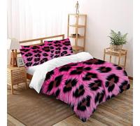 SOJFGSNAJ Leopard Print Edredón De Doble Capa Animal Poliéster Chaqueta De Edredón De Microfibra Impresión 3D Juego De 3 Piezas Super King（260x220cm）