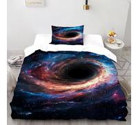 SOJFGSNAJ Nebulosa del Espacio Ultraterrestre Edredón De Fibra De Doble Capa tótem Poliéster Chaqueta De Edredón De Microfibra Impresión 3D Juego De 2 Piezas Single（135x200cm）