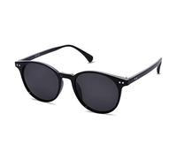 SOJOS Gafas de Sol Hombre Mujer Polarizadas Vintage Redondo Pequeño UV400 Gafas de Sol SJ2113 Con Negro/Gris