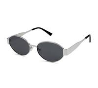 SOJOS Gafas de sol retro para mujer y hombre, ovaladas, metal, modernas, clásicas, UV400, protección SJ1217, plateado, medium