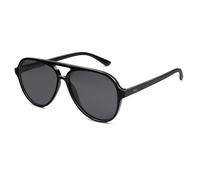 SOJOS Lentes de sol polarizados clásicos de aviador para mujeres y hombres, estilo aviador retro y moderno, SJ2201, Negro/Gris oscuro, Large