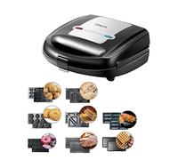 SOKANY 8 EN 1 Multifuncional 750W [Horneador de sándwiches, plancha para waffles, grill contact, fabricante de donuts, hot dog, nuez, galletas, pastel de madelaine] 8 placas, limpieza fácil