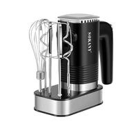 SOKANY Batidora de mano de 800 W, amasadora de acero inoxidable, 5 velocidades con botón de salida, batidora de mano con 2 ganchos para amasar y 2 batidoras (SK-02001 3IN1 800W)