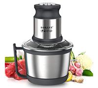 SOKANY Picadora Eléctrica Picadora de Carne y Verduras Eléctrica Trituradora de Alimentos de Acero Inoxidable, Picadora Batidora Eléctrica de Cocina 4 Cuchillas y 2 Velocidades (SK-7027, 800W, 3L)