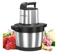 SOKANY Picadora Eléctrica Picadora de Carne y Verduras Eléctrica Trituradora de Alimentos de Acero Inoxidable, Picadora Batidora Eléctrica de Cocina 4 Cuchillas y 2 Velocidades (SK-7033, 1500W, 6,5L)