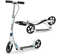 SOKE City Urban - Patinete Plegable y Ajustable - Rodamientos de Carbono ABEC-9 de Acero Cromado - Ruedas de Poliuretano 88A - Cubierta de Aluminio Blanco