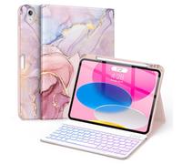 Soke Funda para iPad de 10ª generación con teclado de 10.9 pulgadas 2022-7, retroiluminación a color, inalámbrica, desmontable, funda para teclado con soporte para lápiz integrado para iPad de 10ª