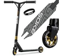 SOKE Stunt Scooter Pro Kick-Scooter con rodamientos de Bolas ABEC 9 Trick Scooter para Adultos y niños Dos Ruedas Freestyle Cityroller | 2 Ruedas | Capacidad de Carga 100kg (Negro-Oro)