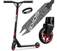 SOKE Stunt Scooter Pro Scooter con ABEC 9 rodamientos de Bolas Scooter Truco para Adultos y niños de Dos Ruedas de Estilo Libre Scooter de la Ciudad | 2 Ruedas | Capacidad de Carga 100kg (Negro-Rojo)