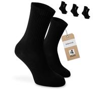 SOKKS Calcetines de Tenis Negros Algodón Pack de 4 Pares Hombre y Mujer T. 35-38