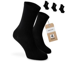 SOKKS Calcetines de Tenis Negros Algodón Pack de 4 Pares Hombre y Mujer T. 39-42