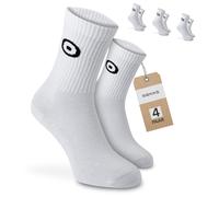 SOKKS Calcetines Deportivos Logo Blancos Algodón Pack de 4 Pares Hombre y Mujer T. 35-38