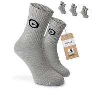 SOKKS Calcetines Deportivos Logo Grises Algodón Pack de 4 Pares Hombre y Mujer T. 35-38