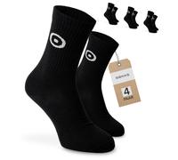 SOKKS Calcetines Deportivos Logo Negros Algodón Pack de 4 Pares Hombre y Mujer T. 39-42