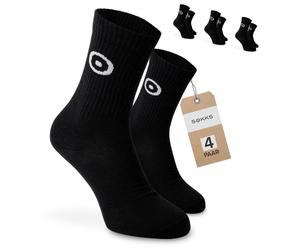 SOKKS Calcetines Deportivos Logo Negros Algodón Pack de 4 Pares Hombre y Mujer T. 43-46