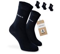 SOKKS Calcetines Ejecutivos Azul Marino Algodón Pack de 4 Pares Hombre y Mujer T. 43-46