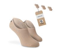 SOKKS Calcetines Invisibles Beige Oscuro Bambú Pack de 6 Pares Hombre y Mujer T. 39-42
