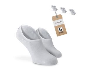 SOKKS Calcetines Invisibles Blancos Algodón Pack de 6 Pares Hombre y Mujer T. 43-46
