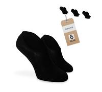 SOKKS Calcetines Invisibles Negros Bambú Pack de 6 Pares Hombre y Mujer T. 43-46