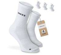 SOKKS Calcetines Running Altos Blancos Tejido Técnico Pack de 4 Pares Hombre y Mujer T. 43-46