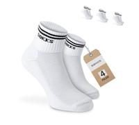 SOKKS Calcetines Sneaker Retro Blancos Algodón Pack de 4 Pares Hombre y Mujer T. 43-46