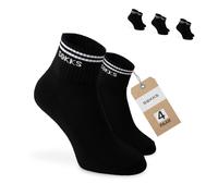 SOKKS Calcetines Sneaker Retro Negros Algodón Pack de 4 Pares Hombre y Mujer T. 39-42